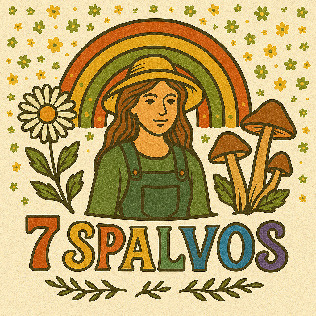 7 spalvos logotipas
